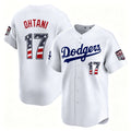 Los Angeles Dodgers #17 Shohei Ohtani White HeidiMiller USA 250 Fourth of July Limited Stitched Jersey
