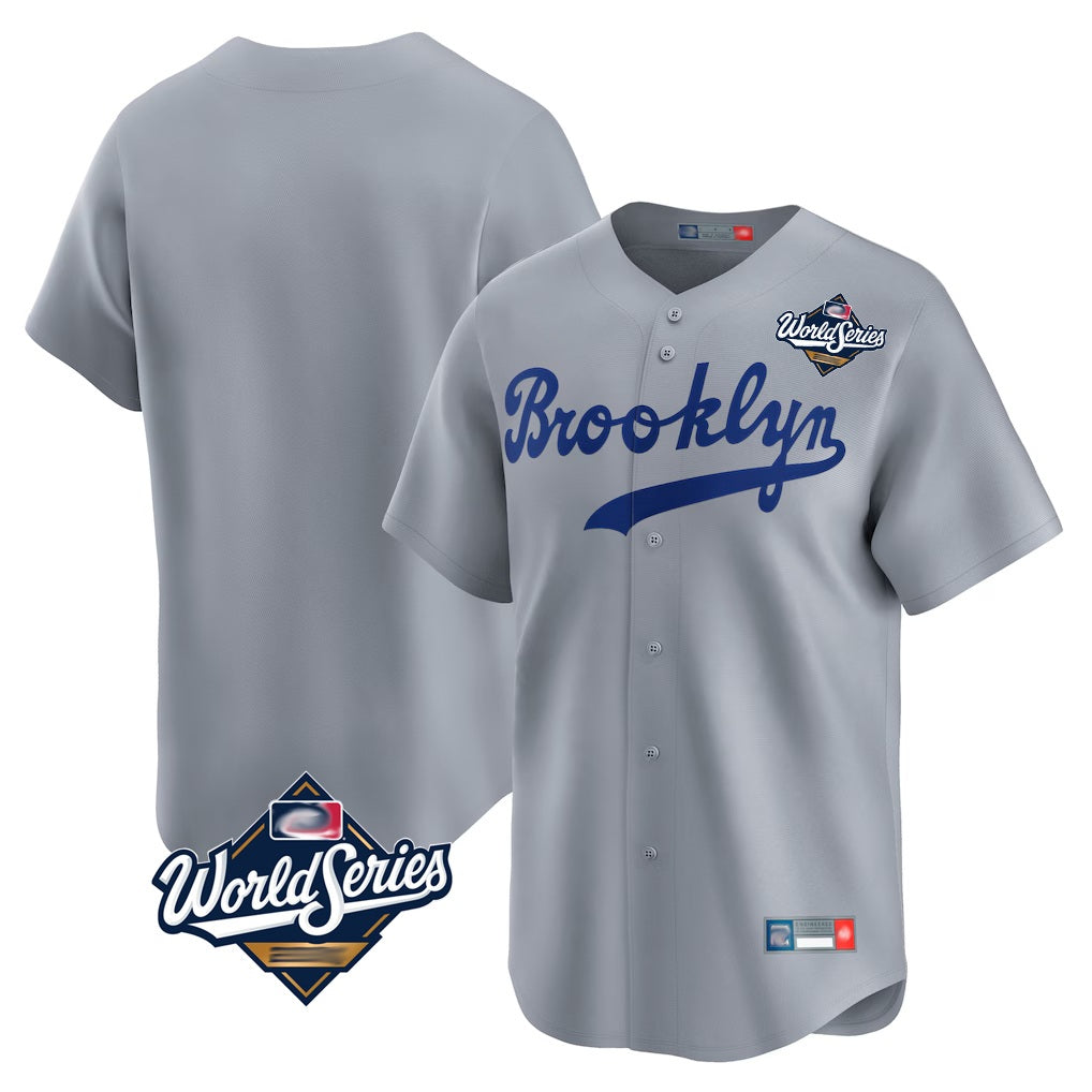 Los Angeles Dodgers Blank Player Gray HeidiMiller Game Limited Home World Series Stitched Jerseys