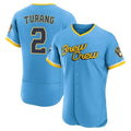 Milwaukee Brewers #2 Brice Turang Player Light Blue HeidiMiller City Connect Home Limited Elite Stitched Jerseys