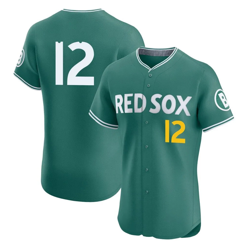 Boston Red Sox #12 Connor Wong Player Green HeidiMiller City Connect Limited Elite Home Game Stitched Jerseys1
