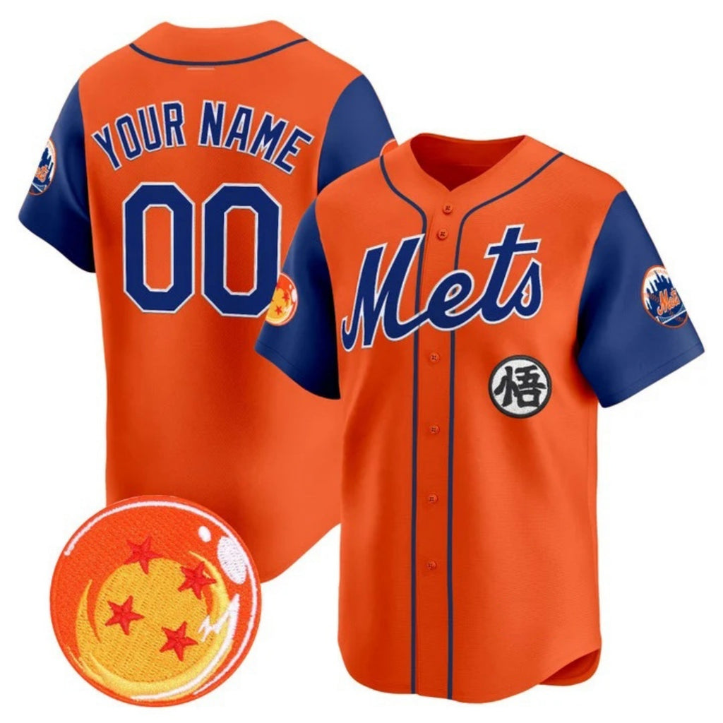 Custom New York Mets x Dragon Ball Royal Orange HeidiMiller Vapor Premier Limited Jersey - All Stitched