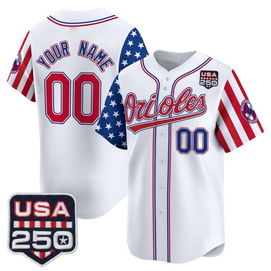 Custom Baltimore Orioles America 250 Edition Vapor Premier Limited White HeidiMiller Stitched Jerseys