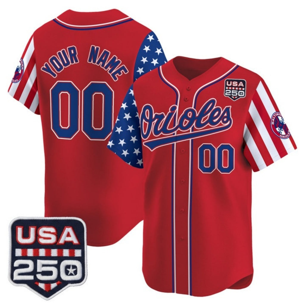 Custom Baltimore Orioles America 250 Edition Vapor Premier Limited Red HeidiMiller Stitched Jerseys