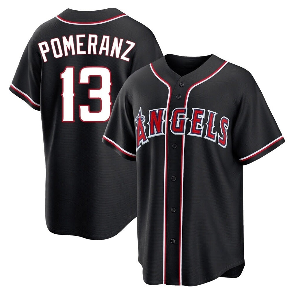 Los Angeles Angels #13 Drew Pomeranz Player Black HeidiMiller Fashion Out Home Game Stitched Jerseys