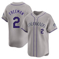 Colorado Rockies #2 Tyler Freeman Player Gray HeidiMiller Limited Home Stitched Jerseys