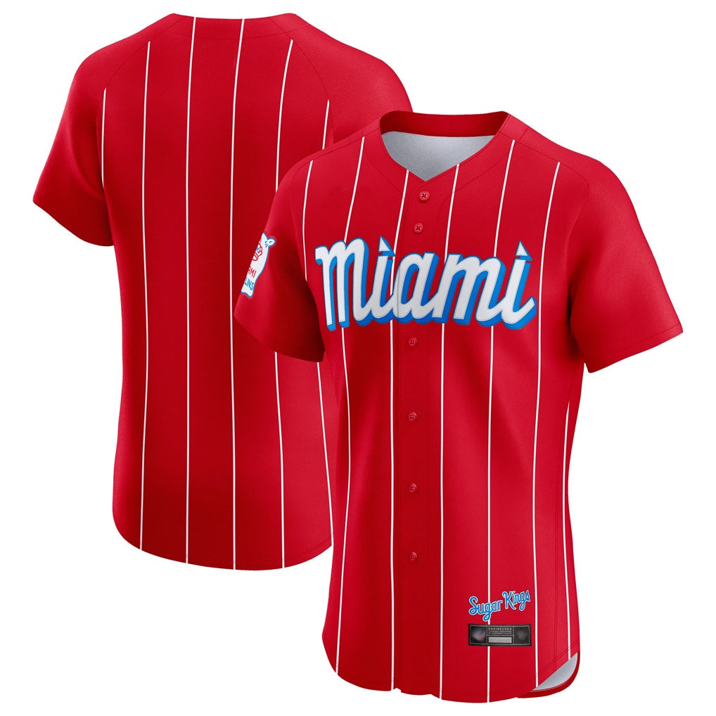Miami Marlins Blank Player Red HeidiMiller City Connect Home Limited Elite Stitched Jerseys