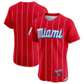 Miami Marlins Blank Player Red HeidiMiller City Connect Home Limited Elite Stitched Jerseys