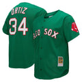 Boston Red Sox #34 David Ortiz Player Green HeidiMiller Mitchell & Ness Cooperstown Collection Mesh Home Stitched Jerseys