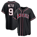 Los Angeles Angels #9 Zach Neto Player Black HeidiMiller Fashion Out Home Game Stitched Jerseys