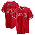 Los Angeles Angels #27 Mike Trout Player Red HeidiMiller Home Game Stitched Jerseys