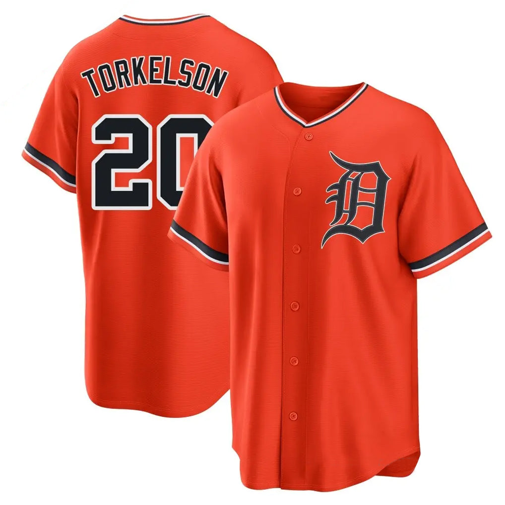 Detroit Tigers #20 Spencer Torkelson Player Orange HeidiMiller Home Game Stitched Jerseys