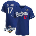 Los Angeles Dodgers #17 Shohei Ohtani Player Royal HeidiMiller World Series Limited Elite Home Stitched Jerseys