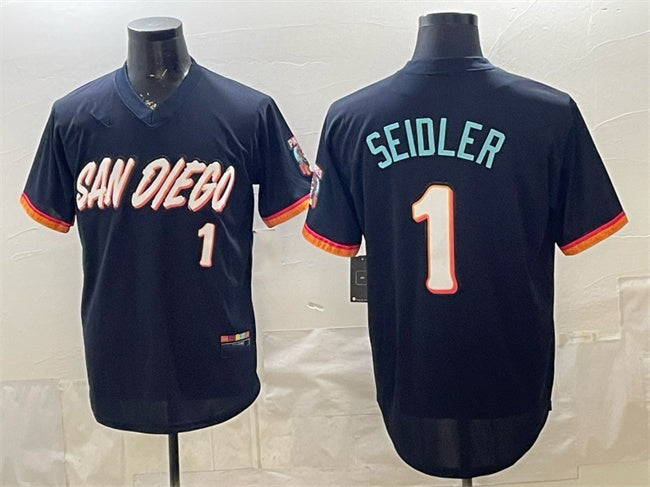 San Diego Padres #1 Peter Seidler Obsidian HeidiMiller 2026 City Connect Stadium Stitched Jersey