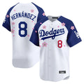Los Angeles Dodgers #8 Enrique Hern¨¢ndez Player White-Royal HeidiMiller Tokyo Series Vapor Premier Limited Stitched Jerseys