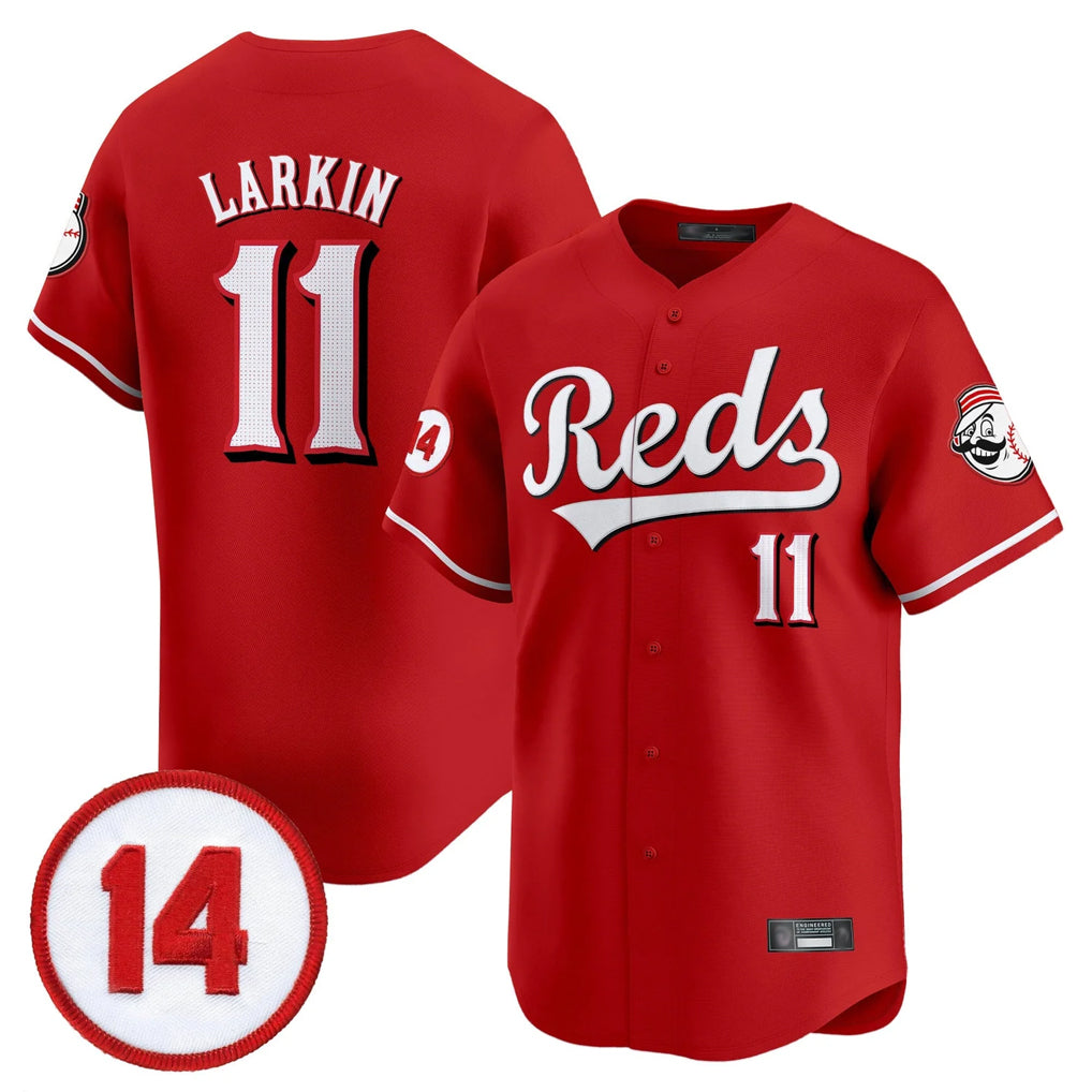 Cincinnati Reds #11 Barry Larkin Player Red HeidiMiller Vapor Premier Limited Home Stitched Jerseys