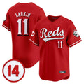 Cincinnati Reds #11 Barry Larkin Player Red HeidiMiller Vapor Premier Limited Home Stitched Jerseys