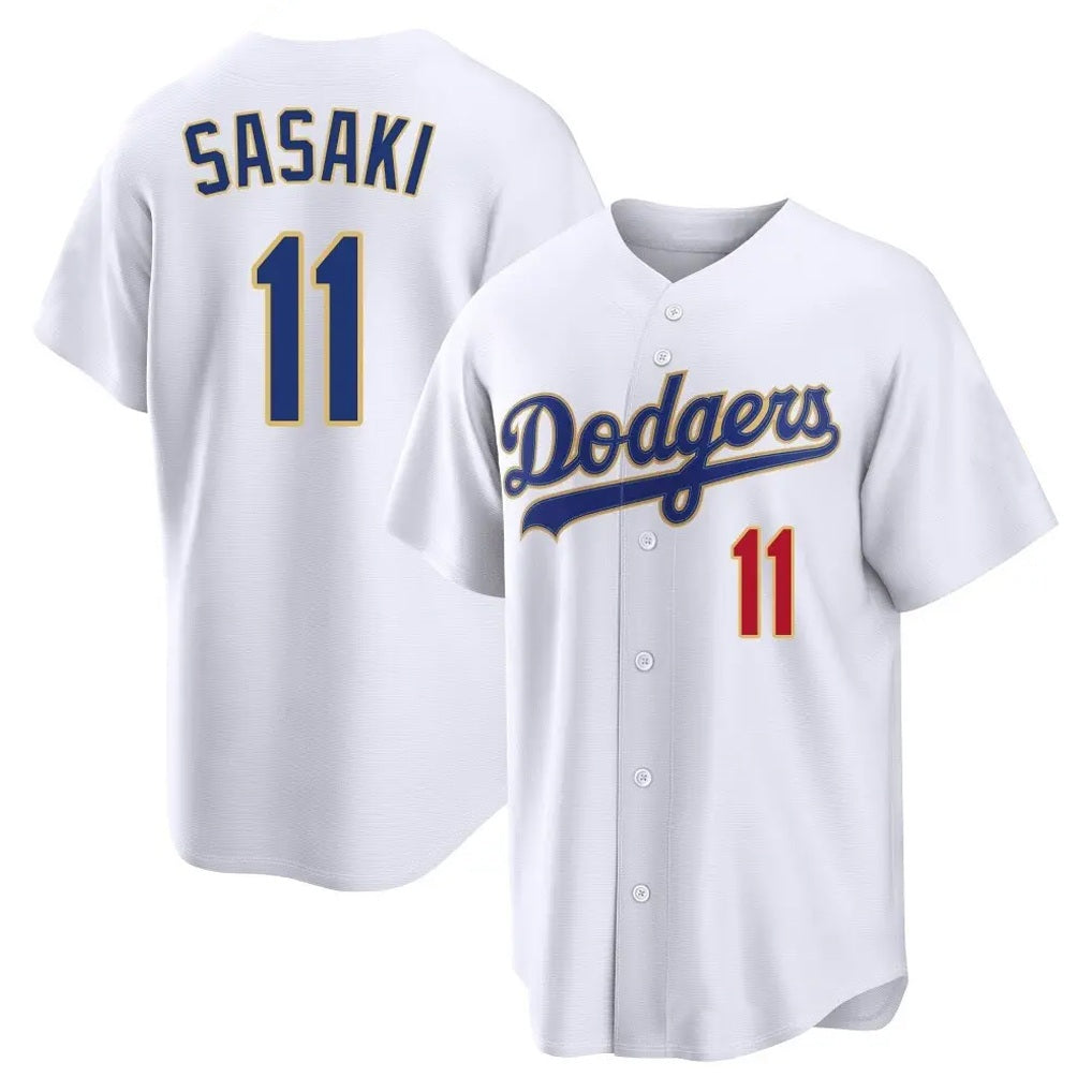 Los Angeles Dodgers #11 Roki Sasaki Player Gold White HeidiMiller 2026 Collection Stadium Limited Stitched Jerseys