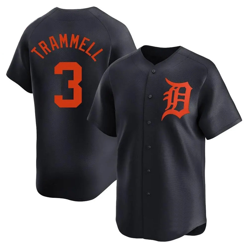 Detroit Tigers #3 Alan Trammell Player Navy HeidiMiller Home Limited Stitched Jerseys
