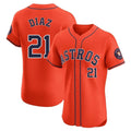 Houston Astros #21 Yainer Diaz Player Orange HeidiMiller Home Limited Elite Stitched Jerseys