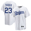 Los Angeles Dodgers #23 Kyle Tucker Player White HeidiMiller Game Home Stitched Jerseys