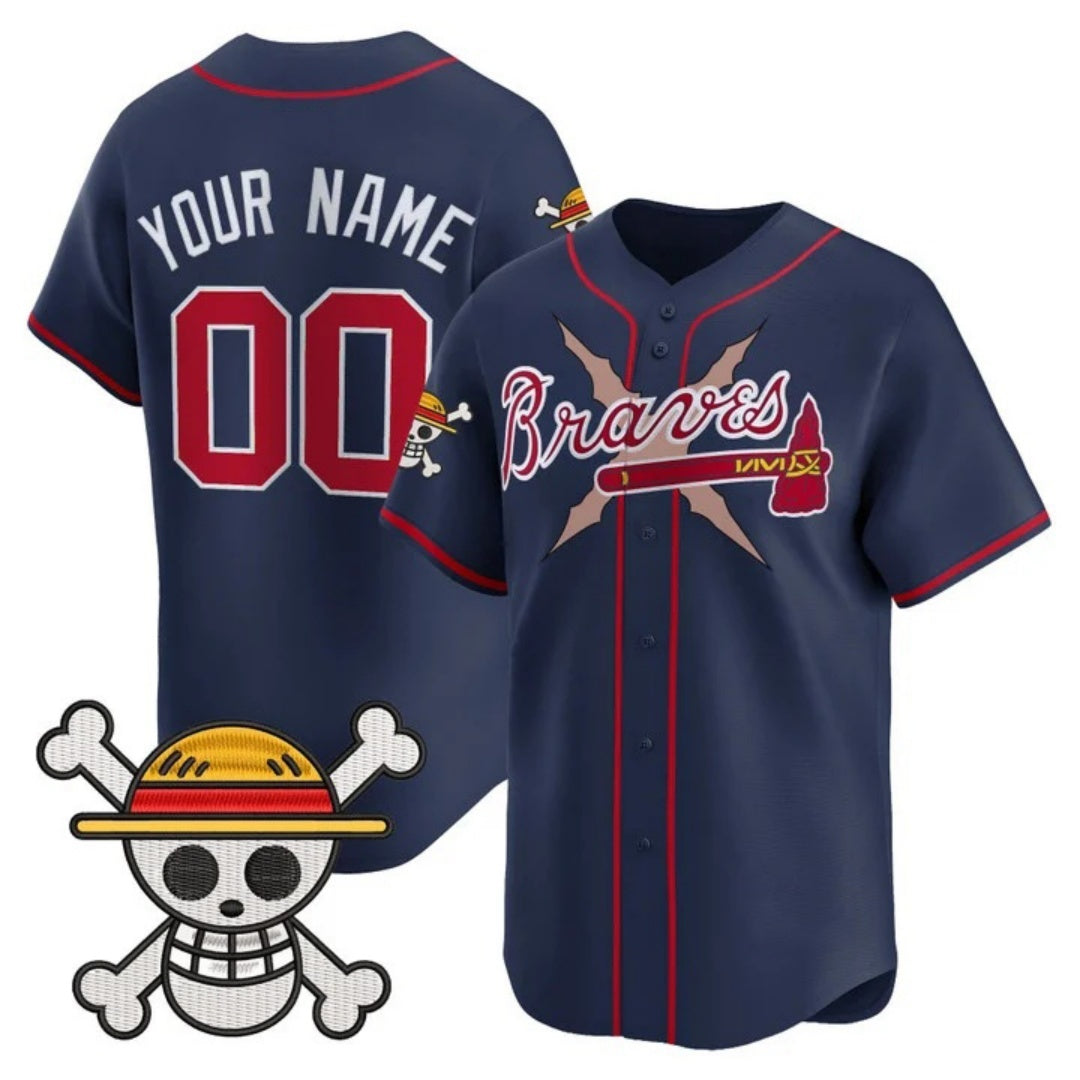 Custom Atlanta Braves x One Piece Navy HeidiMiller Vapor Premier Limited Jersey - Stitched