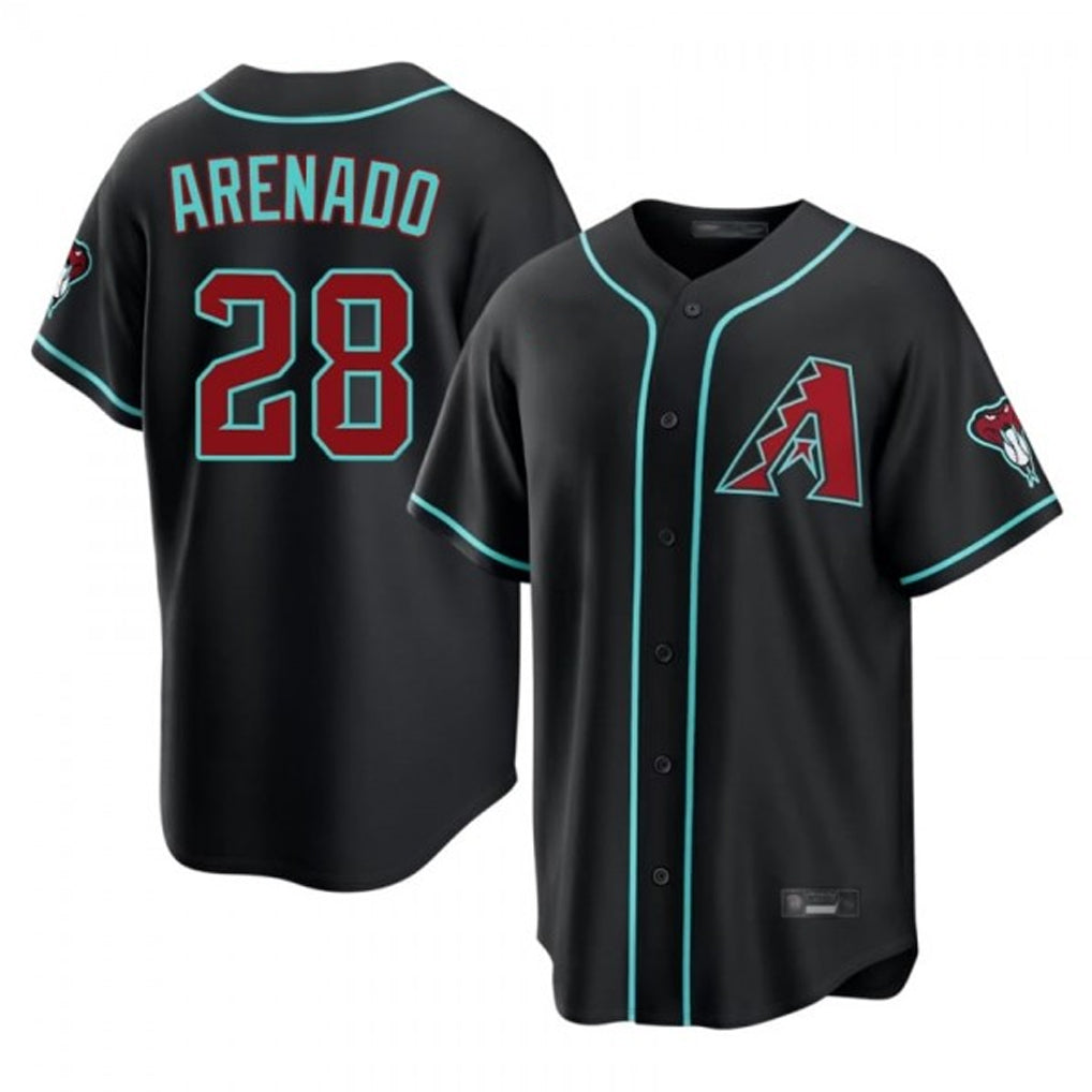 Arizona Diamondbacks #28 Nolan Arenado Player Black HeidiMiller Fashion Home Game Stitched Jerseys