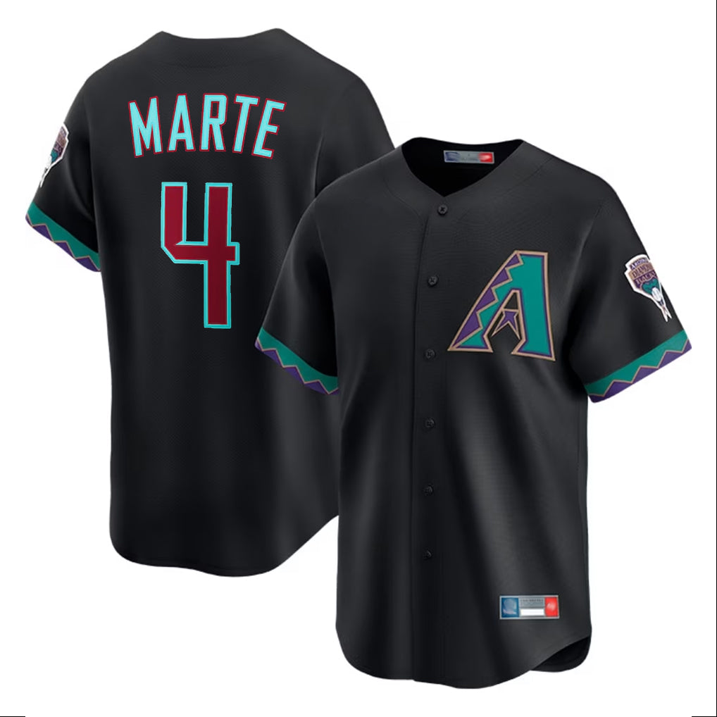 Arizona Diamondbacks #4 Ketel Marte Player Black HeidiMiller Fashion Out Home Game Stitched Jerseys