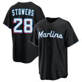 Miami Marlins #28 Kyle Stowers Player Black HeidiMiller Home Game Stitched Jerseys