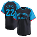 Milwaukee Brewers #22 Christian Yelich Player Navy HeidiMiller Limited National League All-Star Home Game Stitched Jerseys