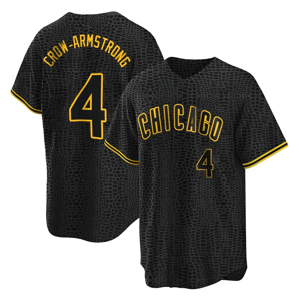 Chicago Cubs #4 Pete Crow-Armstrong Player Black HeidiMiller Snake Skin City Game Stitched Jerseys