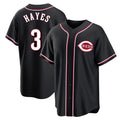 Cincinnati Reds #3 Ke'Bryan Hayes Player Black HeidiMiller Fashion Out Home Game Stitched Jerseys