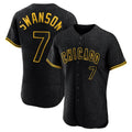 Chicago Cubs #7 Dansby Swanson Player Black HeidiMiller Snake Skin City Limited Elite Home Game Stitched Jerseys