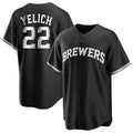 Milwaukee Brewers #22 Christian Yelich Player Black HeidiMiller Game Home Stitched Jerseys