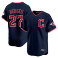 Cleveland Guardians #27 Austin Hedges Player Navy HeidiMiller Limited Home Stitched Jerseys