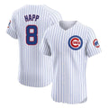 Chicago Cubs #8 Ian Happ Player White HeidiMiller Limited Elite Home Game Stitched Jerseys
