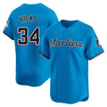 Miami Marlins #34 Liam Hicks Player Blue HeidiMiller Home Limited Stitched Jerseys