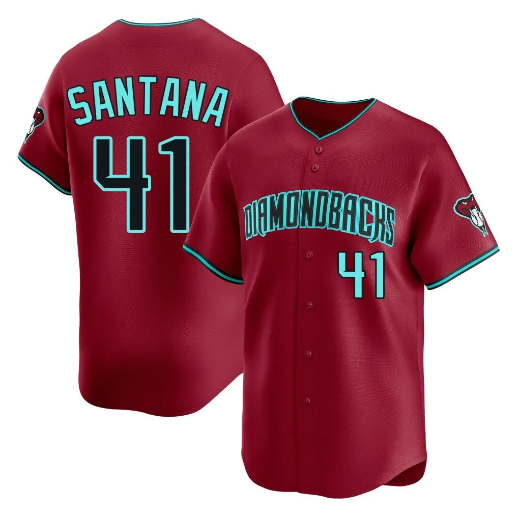Arizona Diamondbacks #41 Carlos Santana Player Red HeidiMiller Limited Home Game Stitched Jerseys