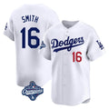 Los Angeles Dodgers #16 Will Smith Player White HeidiMiller World Series Meet Limited Home Stitched Jerseys