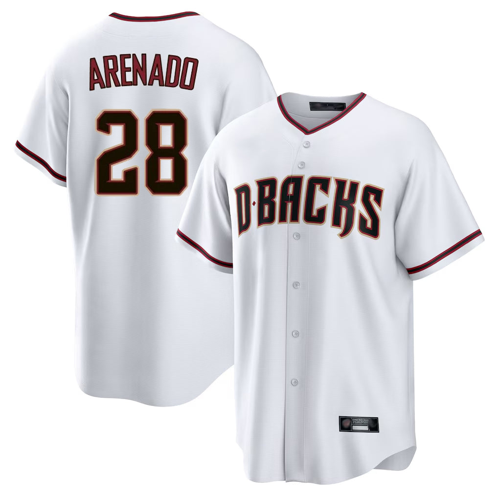 Arizona Diamondbacks #28 Nolan Arenado Player White HeidiMiller Home Game Stitched Jerseys