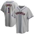 Houston Astros #1 Carlos Correa Player Gray HeidiMiller Home Game Stitched Jerseys