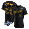Los Angeles Dodgers #25 Tommy Edman Player Black HeidiMiller World Series Snake Skin City Limited Elite Home Stitched Jerseys