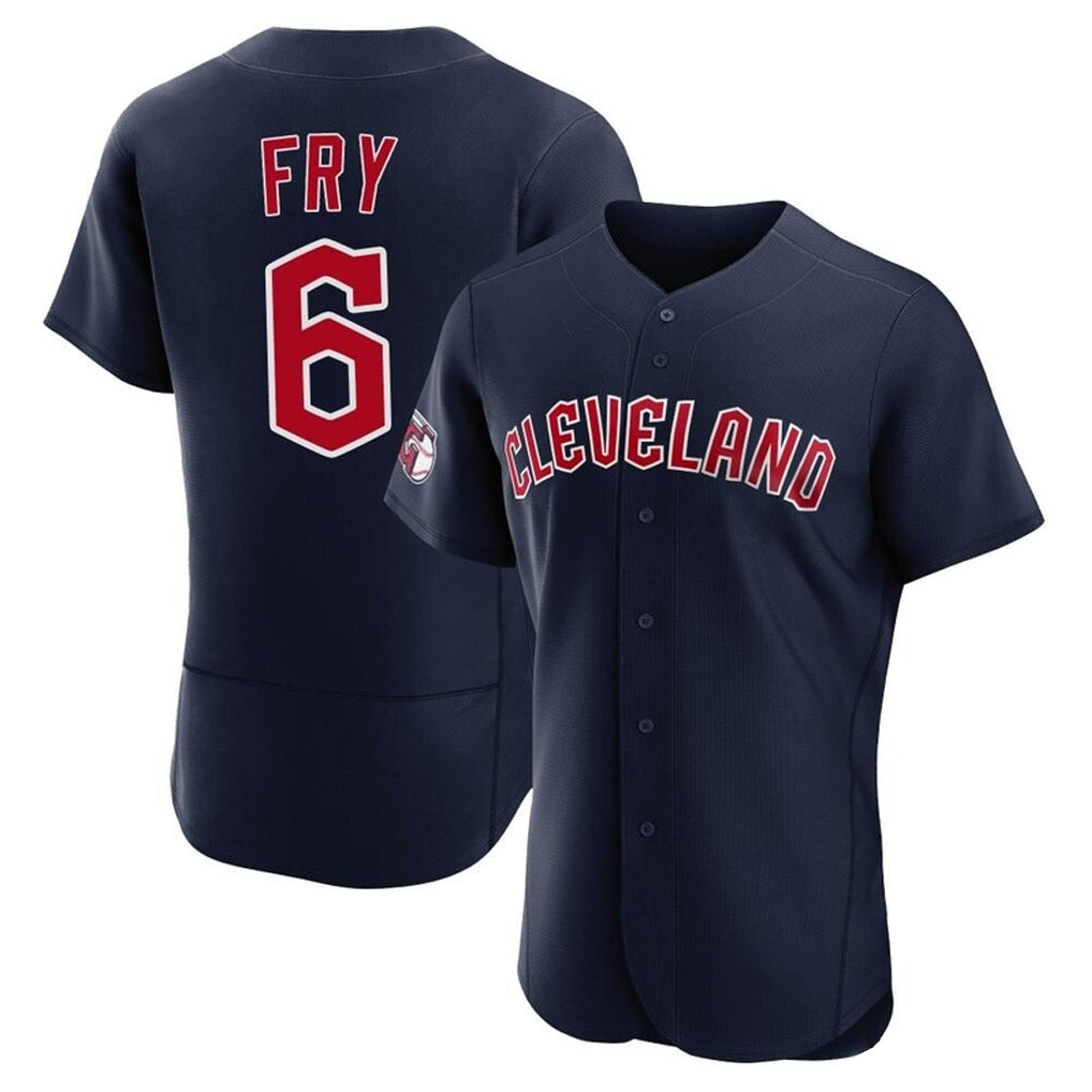 Cleveland Guardians #6 David Fry Player Navy HeidiMiller Limited Elite Home Stitched Jerseys