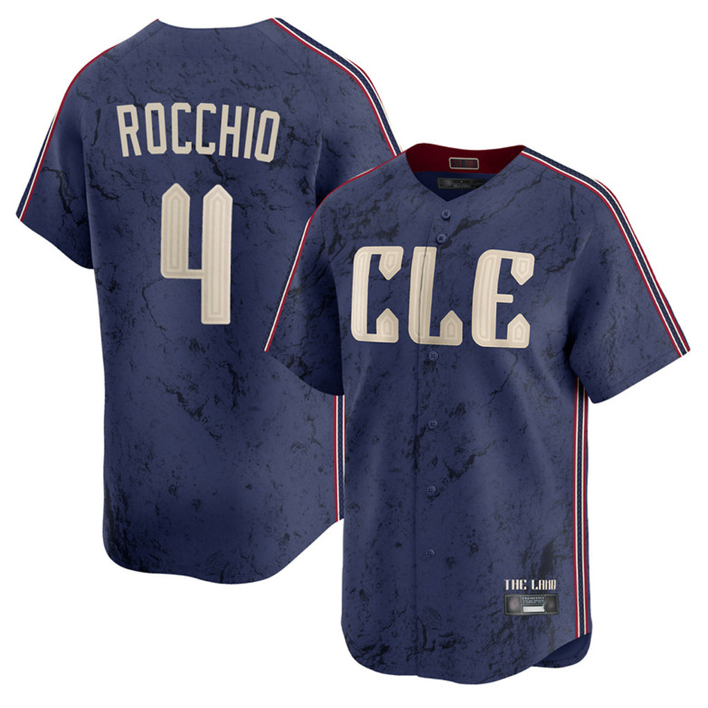 Cleveland Guardians #4 Brayan Rocchio Player Navy HeidiMiller City Connect Limited Home Stitched Jerseys