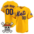 Custom New York Mets x One Piece Gold HeidiMiller Vapor Premier Limited Jersey - Stitched