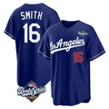 Los Angeles Dodgers #16 Will Smith Player Royal HeidiMiller World Series Game Home Stitched Jerseys