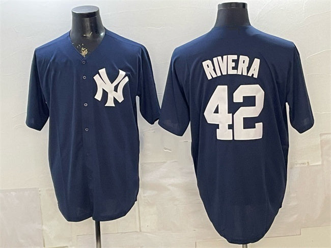New York Yankees #42 Mariano Rivera Navy HeidiMiller Limited Stitched Jersey