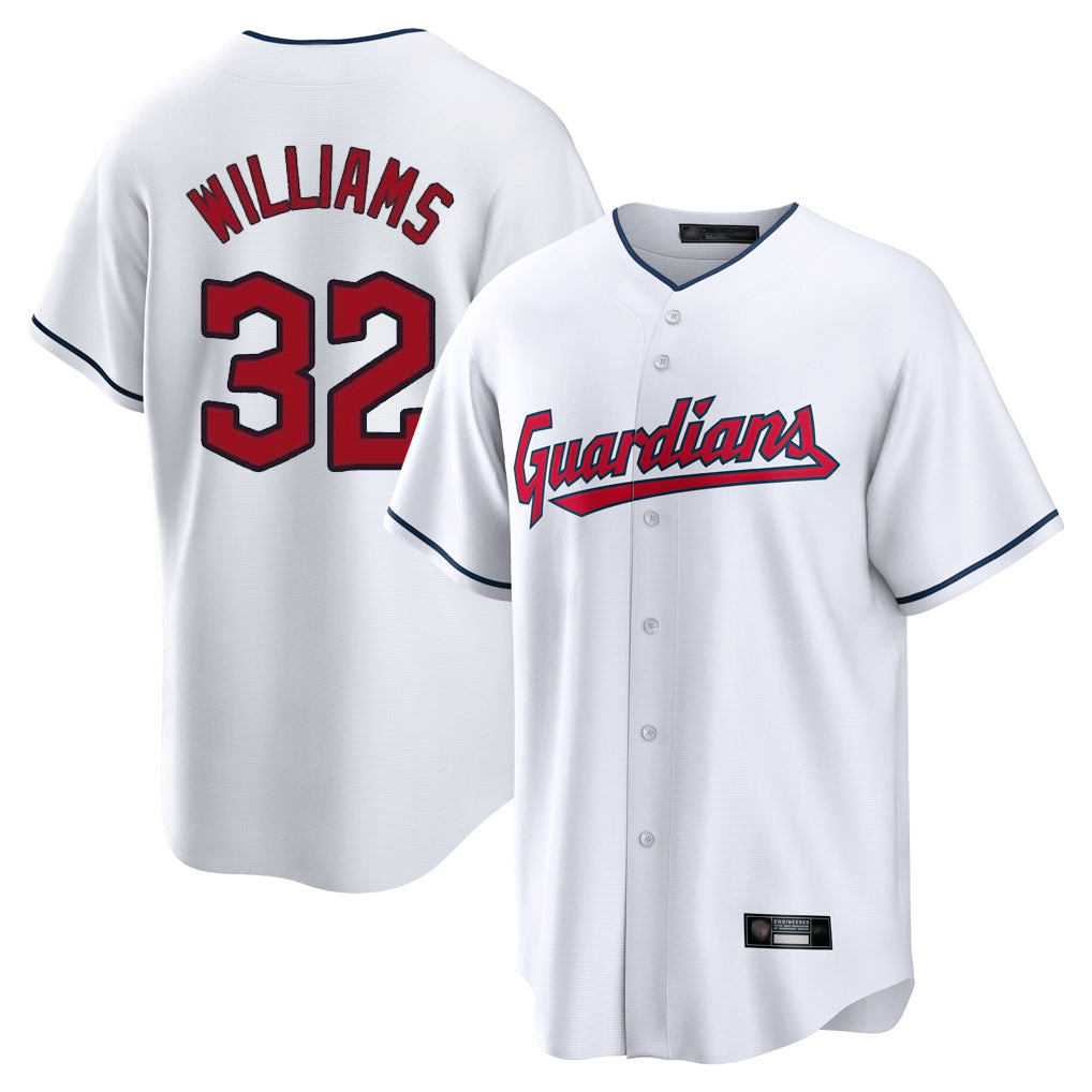 Cleveland Guardians #32 Gavin Williams Player White HeidiMiller Home Game Stitched Jerseys