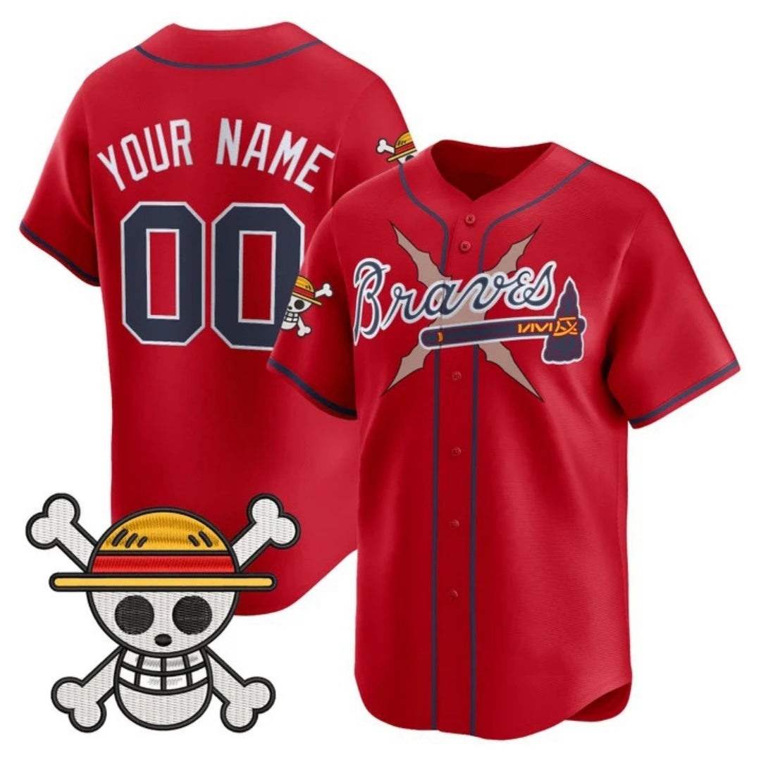 Custom Atlanta Braves x One Piece Red HeidiMiller Vapor Premier Limited Jersey - Stitched