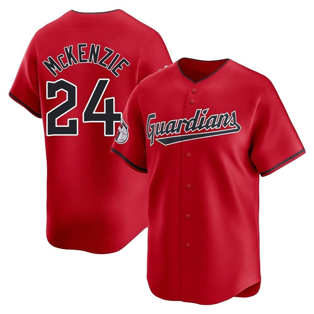 Cleveland Guardians #24 Triston McKenzie Player Red HeidiMiller Limited Home Stitched Jerseys