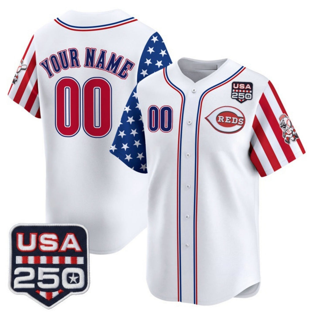 Custom Cincinnati Reds America 250 Edition Vapor Premier Limited White HeidiMiller Stitched Jerseys